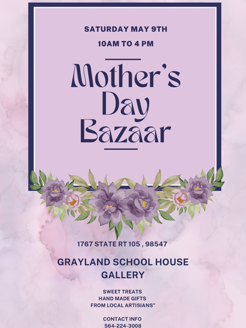 Flyer for Mother's Day Bazaar in Grayland, Washington