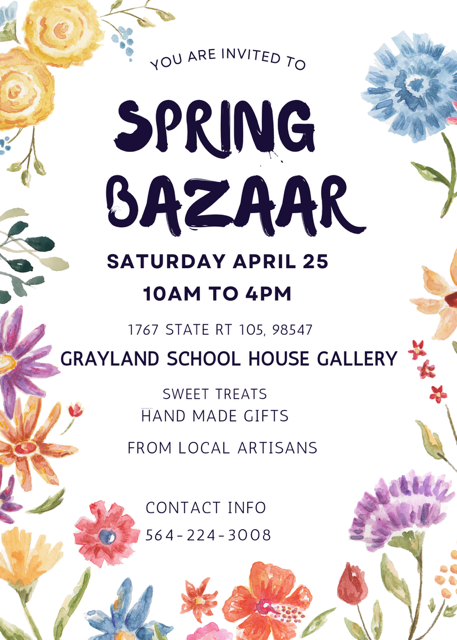 Flyer for Spring Bazaar in Grayland, Washington